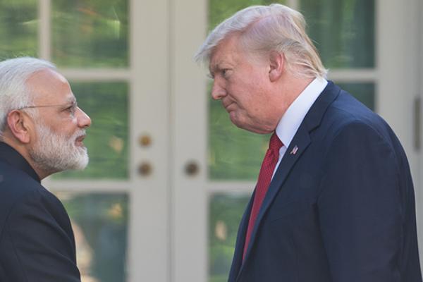 President Donald Trump and Prime Minister Modi in the Rose Garden of the White House, Monday, June 26, 2017