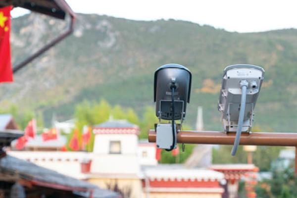 CCTV Security Surveillance Cameras in a neighborhood in China. (Getty Images)