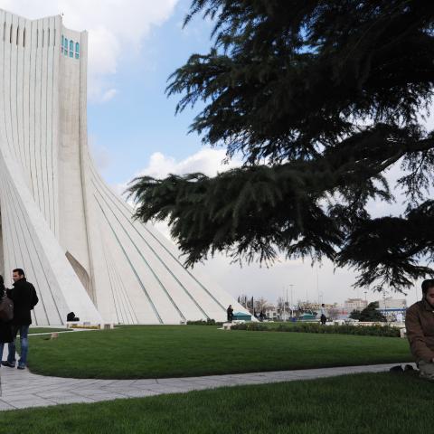  A man prays at the Azadi (Freedom Tower) monument to 2,500 years of Persian history on December 9, 2013 in Tehran, Iran. (Photo by Scott Peterson/Getty Images)