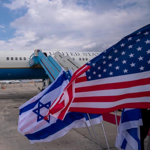mead dan senor pompeo air force one plane israel flag usa