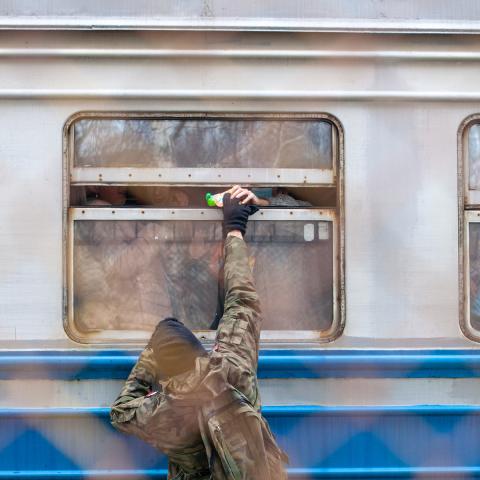 ukraine refugee soldier humanitarian aid