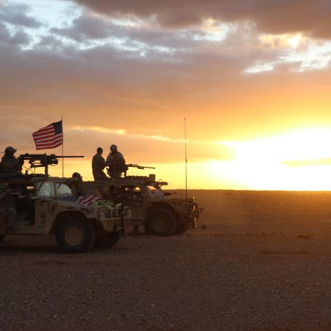 Members of 5th Special Forces Group conducting 50. caliber weapons training during counter-ISIS operations at Al Tanf Garrison in southern Syria on November 25, 2017. (DVIDS)