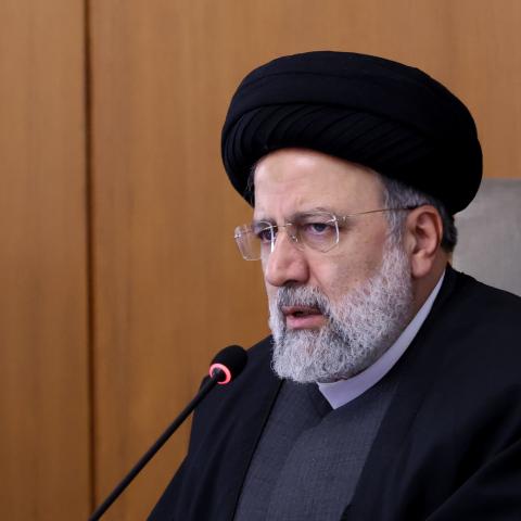 Iranian President Ebrahim Raisi speaks during cabinet meeting in Tehran, Iran on January 19, 2023. (Iranian Presidency/Handout/Anadolu Agency via Getty Images)