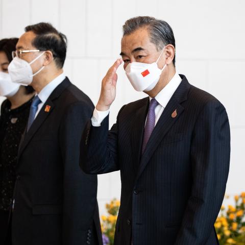 BANGKOK, THAILAND - NOVEMBER 18: China Foreign Minister Wang Yi enters the APEC Economic Leaders Retreat on Balanced, Inclusive and Sustainable Growth in the Queen Sirikit National Convention Center on November 18, 2022 in Bangkok, Thailand. Thailand is hosting the APEC meetings this year, which will culminate in the leaders' meetings which will run from Nov. 17 to 19. (Photo by Lauren DeCicca/Getty Images)