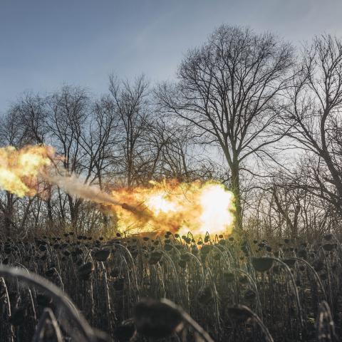 DONETSK, UKRAINE - DECEMBER 04: Targets are hit by Ukrainian Army on the frontline in Donetsk, Ukraine as intense military activity continues during Russia-Ukraine war on December 04, 2022. (Photo by Diego Herrera Carcedo/Anadolu Agency via Getty Images)