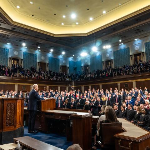 President Joe Biden delivers his State of the Union address, Tuesday, February 7, 2023, on the House floor of the U.S. Capitol in Washington, D.C. (Official White House Photo by Adam Schultz)