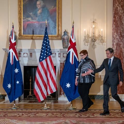 Secretary of State Antony J. Blinken meets with Australian Foreign Minister Marise Payne, at the U.S. Department of State, in Washington, D.C., on September 15, 2021.