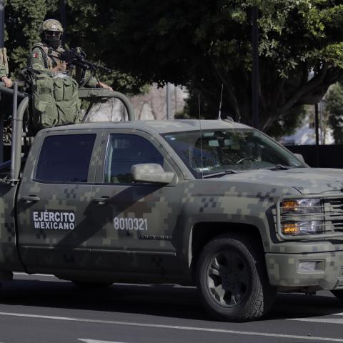 A Mexican army anti-cartel operation in Mexico City on January 5, 2023. (Gerardo Vieyra/NurPhoto via Getty Images)