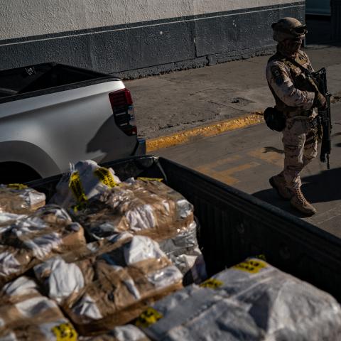 Hundreds of pounds of seized fentanyl and meth in Tijuana, Mexico, on October 18, 2022. (Salwan Georges/The Washington Post via Getty Images)