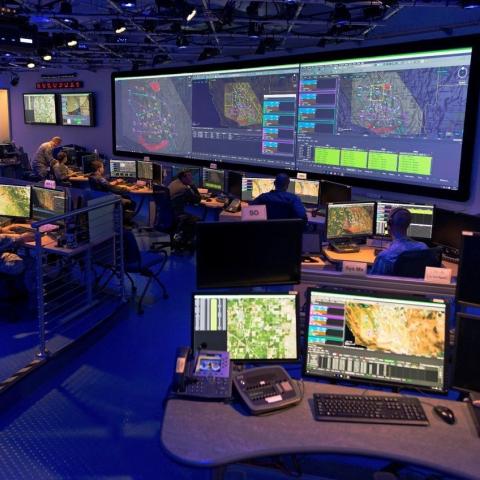 Common Mission Control Center at Beale Air Force Base in California on March 2021. (US Air Force Photo)