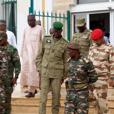 General Abdourahmane Tchiani, the head of Nigeia's presidential guard who declared himself the new leader of the country after a coup, in Niamey, Niger, on July 28, 2023. (Balima Boureima/Anadolu Agency via Getty Images)
