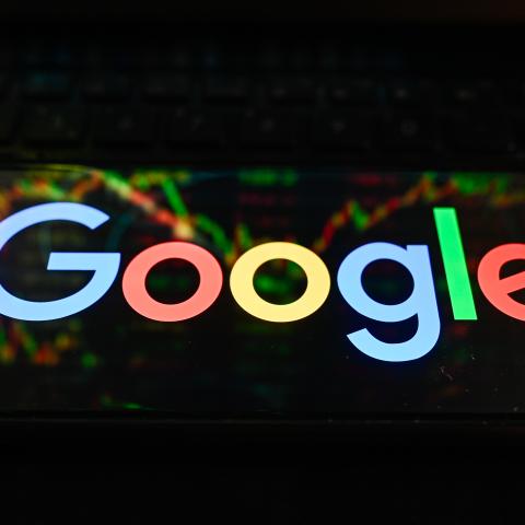 Google logo is displayed on a smartphone. (Omar Marques/SOPA Images/LightRocket via Getty Images)