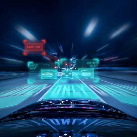Driverless car evaluating upcoming traffic. (Getty Images)