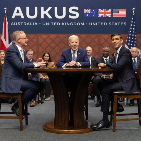 Australia's Prime Minister Anthony Albanese, Prime Minister Rishi Sunak and President Biden take part in a trilateral Meeting on March 13, 2023, in San Diego, United States. (Simon Walker via flickr) 