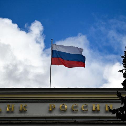 The Russian Central Bank headquarters in Moscow. (Photo by Kirill Kudryavtsev/AFP via Getty Images)