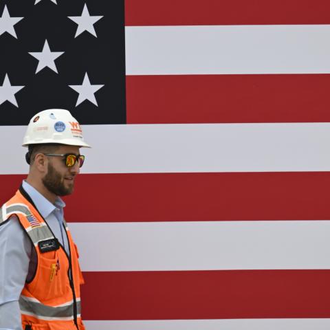 President Joe Biden visits a Wolfspeed semiconductor manufacturing facility in Durham, North Carolina, to kick pff the Investing in America Tour on March 28, 2023. (Peter Zay/Anadolu Agency via Getty Images)