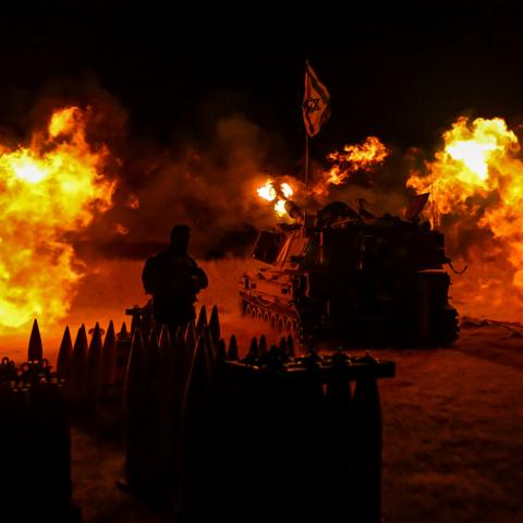 An Israel Defense Forces artillery unit fires towards Gaza near the border on December 11, 2023, in Southern Israel. (Alexi J. Rosenfeld via Getty Images)