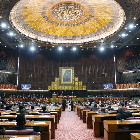 Joint session of the National Assembly and Senate in Islamabad, Pakistan, on February 14, 2020. (Murat Kula via Getty Images)