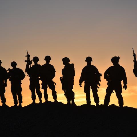 Soldiers from Task Force Stalwart on March 28, 2018, in a post in the outskirts of Afghanistan. (US Army via DVIDS)