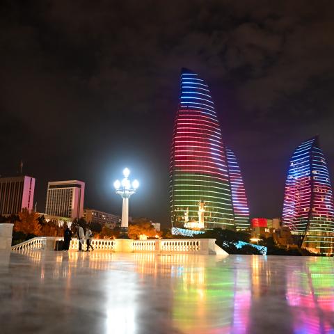 A general view of the city Baku, Azerbaijan, on September 25, 2023. (Ozkan Bilgin/Anadolu Agency via Getty Images)