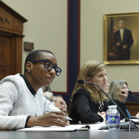 Dr. Claudine Gay, president of Harvard University, testifies before the House Education and Workforce Committee on December 5, 2023, in Washington, DC. (Kevin Dietsch via Getty Images)
