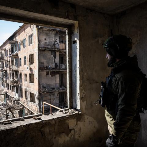 Ukrainian soldiers of 79th brigade are seen in the frontline city of Vuhledar as Russia-Ukraine war continues in Donetsk Oblast, Ukraine on March 12, 2024. (Photo by Wolfgang Schwan/Anadolu via Getty Images)