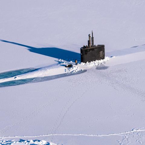 Submarine in Arctic