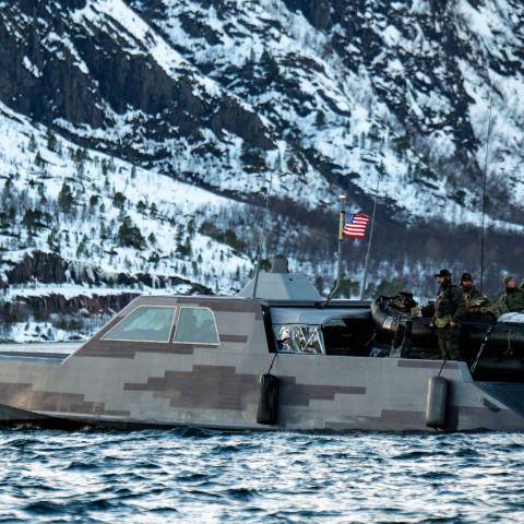 US Navy SEALs conduct maritime training with Norwegian Naval Special Operations commandos as part of Nordic Response 24 on March 1, 2024. (Petty Officer 1st Class Bill Carlisle)