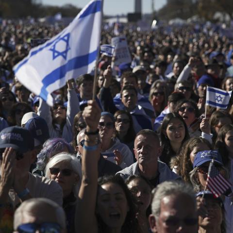 Thousands of people attend the March for Israel on the National Mall November 14, 2023, in Washington, DC. (Photo by Alex Wong/Getty Images)