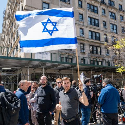 Supporters of Israel and Palestine protest outside of Columbia University on April 22, 2024, in New York City. (Photo by Spencer Platt/Getty Images)
