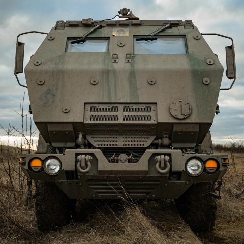 A view of cabin of M142 HIMARS launcher which stands in the field on December 29, 2023 in Unspecified, Ukraine. M142 HIMARS proved to be a highly effective weapon, striking targets both on the front line and deep in the Russian rear. (Photo by Serhii Mykhalchuk/Global Images Ukraine via Getty Images)