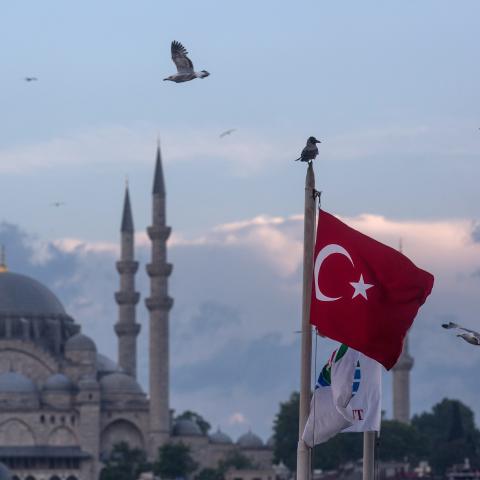 Turkish flag waves in Istanbul, Turkey, on May 3, 2016. (Photo by Chris McGrath/Photo via Getty Images)