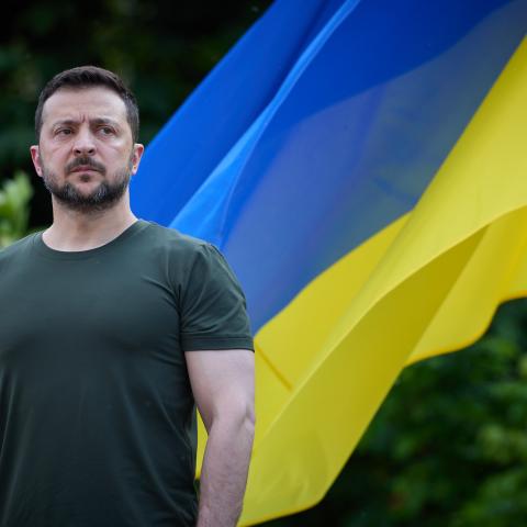 The President of Ukraine, Volodymyr Zelenskyy, took part in the unveiling of a memorial stone