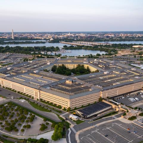 Secretary of Defense Lloyd Austin holds a joint press conference at the Pentagon on May 20, 2024, in Arlington, Virginia. (Photo by Kevin Dietsch/Getty Images)
