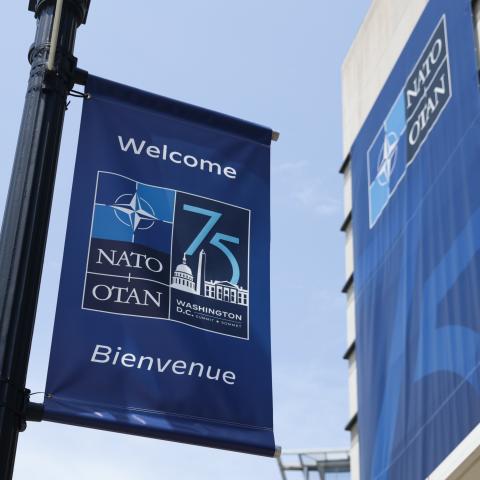 Venue ahead of the NATO Summit in Washington, DC, on July 9, 2024. (Jakub Porzycki/NurPhoto via Getty Images)