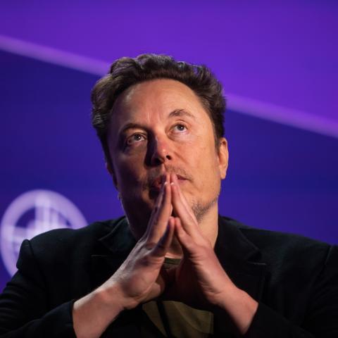 Elon Musk speaks at the Milken Institute's Global Conference on May 6, 2024, in Beverly Hills, California. (Apu Gomes via Getty Images)