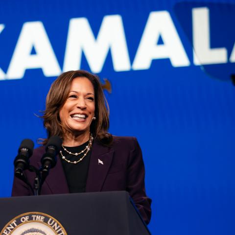 Vice President Kamala Harris speaks at the American Federation of Teachers' 88th National Convention on July 25, 2024, in Houston, Texas. (Montinique Monroe via Getty Images)