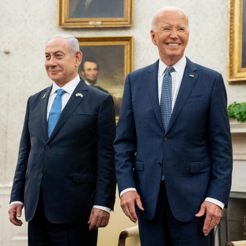 Joe Biden meets with Benjamin Netanyahu at the White House on July 25, 2024, in Washington, DC. (Andrew Harnik via Getty Images)