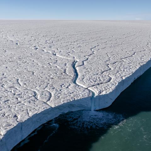 The Bresvelbreen Glacier in the Arctic Ocean on July 6, 2024. (Sebnem Coskun/Anadolu via Getty Images)
