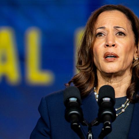 US Vice President Kamala Harris delivers remarks during the Sigma Gamma Rho's 60th International Biennial Boule on July 31, 2024, in Houston, Texas. (Brandon Bell via Getty Images)