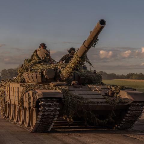 Ukrainian servicemen operate a Soviet-made T-72 tank in the Sumy region on August 12, 2024. (Roman Pilipey/AFP via Getty Images)