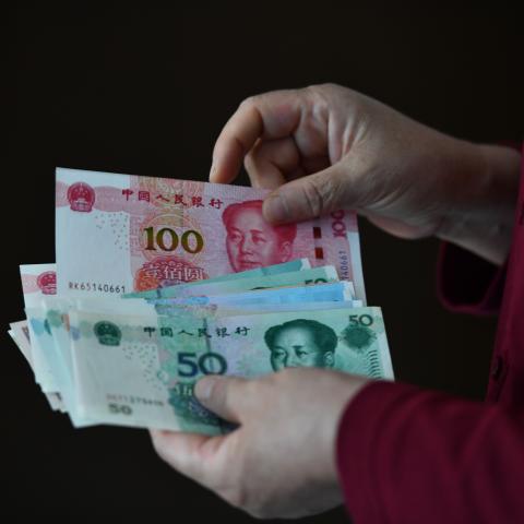 Chinese Yuan banknotes are pictured in Fuyang, China, on September 24, 2024. (Costfoto/NurPhoto via Getty Images)