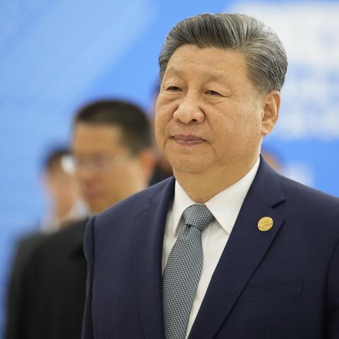 Chinese President Xi Jinping arrives at the BRICS summit in Kazan, Russia, on October 24, 2024. (Alexander Zemlianichenko/AFP via Getty Images)