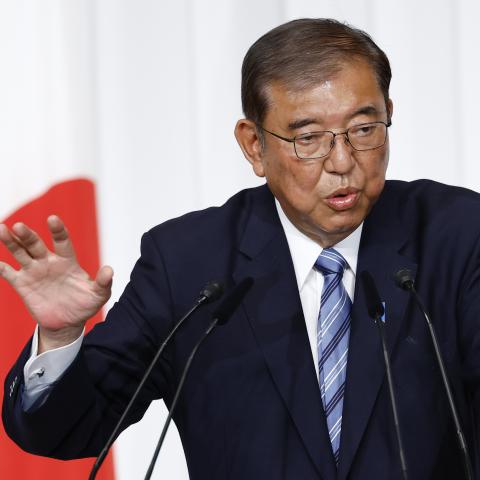 Japanese Prime Minister Shigeru Ishiba speaks during a press conference a day after Japan's lower house election on October 28, 2024, in Tokyo, Japan. (Kim Kyung-Hoon via Getty Images)