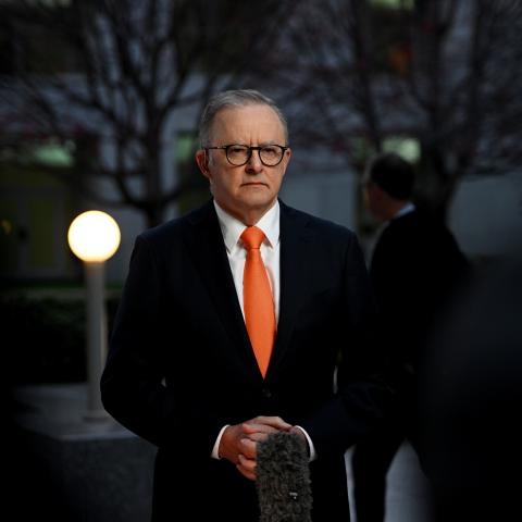 Anthony Albanese at Parliament House on May 15, 2024, in Canberra, Australia. (Tracey Nearmy via Getty Images)