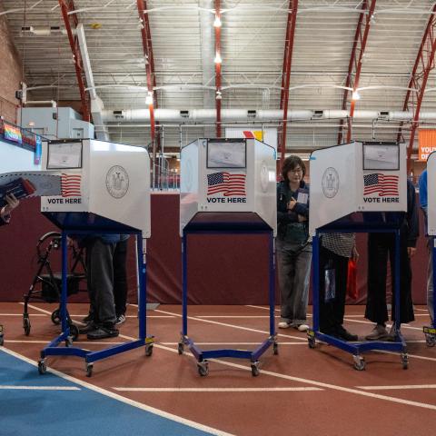 People vote in Brooklyn, New York City, on November 5, 2024. (David Dee Delgado/AFP via Getty Images)