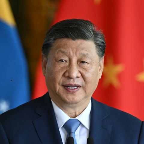 China's President Xi Jinping speaks in Brasilia on November 20, 2024. (Evaristo Sa/AFP via Getty Images)