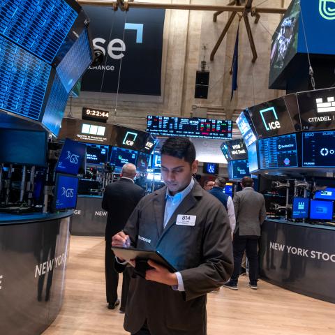Traders work on the New York Stock Exchange floor on December 18, 2024, in New York City. (Spencer Platt via Getty Images)