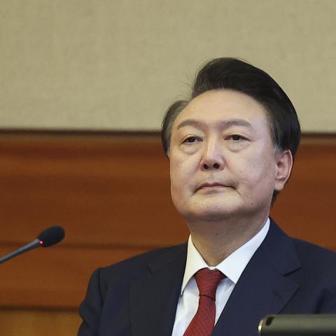 President Yoon Suk Yeol attends a hearing in his impeachment trial on January 21, 2025, in Seoul, South Korea. (Kim Hong-Ji via Getty Images)