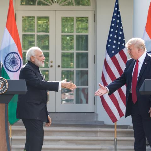 President Donald Trump and Prime Minister Narendra Modi at the White House on June 26, 2017. (Cheriss May/NurPhoto via Getty Images)